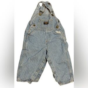 OshKosh B’gosh Toddler Railroad Stripe Overalls 24M Cotton Vintage Workwear